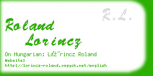 roland lorincz business card